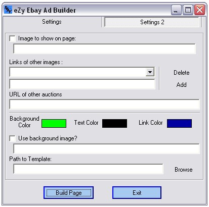 Screenshot of eZy Ebay Ad builder